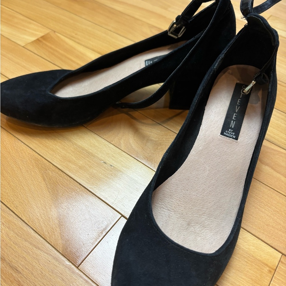 Steve by Steven Madden Women's Black Ankle Strap Shoes